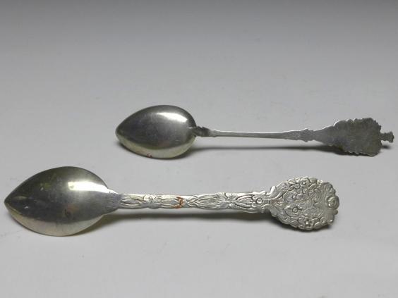 2x Mokkalöffel, 800er Silber, Berlin Bär, L: 10,5 cm