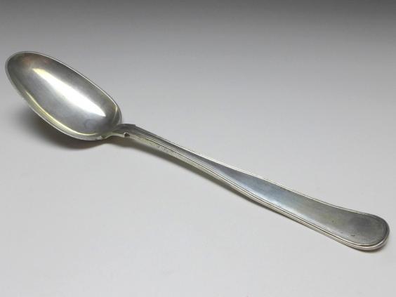 1x Suppenlöffel, Löffel, 826er Silber, Stadtmarke Kopenhagen 1852, Beschauzeichen Peter Reimer Hinnerup, L: 21,5 cm