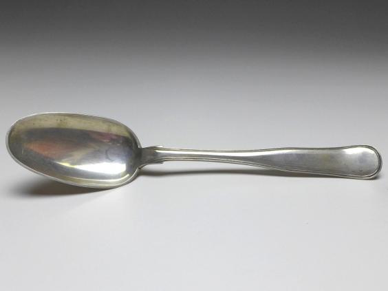 1x Suppenlöffel, Löffel, 826er Silber, Stadtmarke Kopenhagen 1852, Beschauzeichen Peter Reimer Hinnerup, L: 21,5 cm