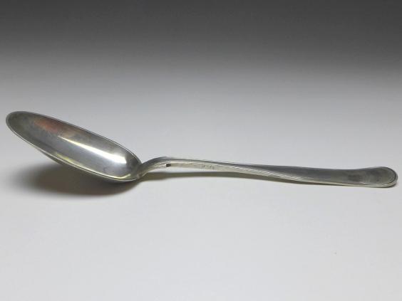 1x Suppenlöffel, Löffel, 826er Silber, Stadtmarke Kopenhagen 1852, Beschauzeichen Peter Reimer Hinnerup, L: 21,5 cm
