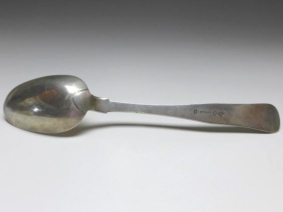 1x Suppenlöffel, Löffel, 826er Silber, Stadtmarke Kopenhagen 1852, Beschauzeichen Peter Reimer Hinnerup, L: 21,5 cm