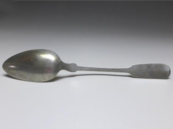 1x Suppenlöffel, Löffel, 19. Jh., 800er Silber, Carl Heintze, L: 22 cm