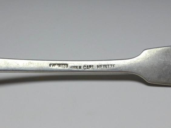1x Suppenlöffel, Löffel, 19. Jh., 800er Silber, Carl Heintze, L: 22 cm
