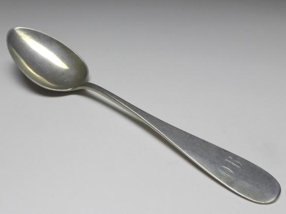 1x Suppenlöffel, Löffel, 19. Jh., 800er Silber, F. Breuer, L: 21,5 cm
