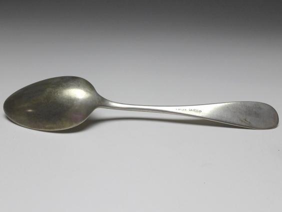 1x Suppenlöffel, Löffel, 19. Jh., 800er Silber, F. Breuer, L: 21,5 cm