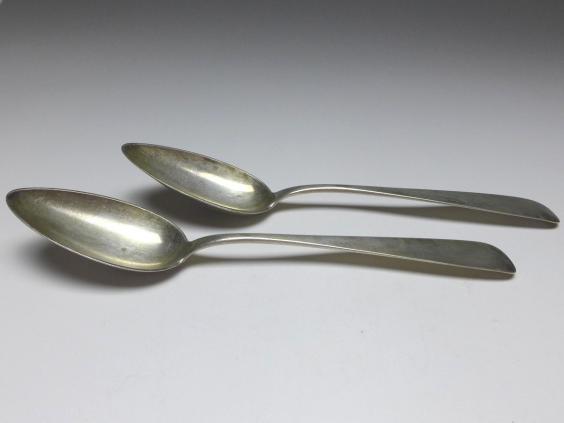 2x Suppenlöffel, Löffel, Silber, 19. Jh., C. Lankenbeck, L: 23,5 cm