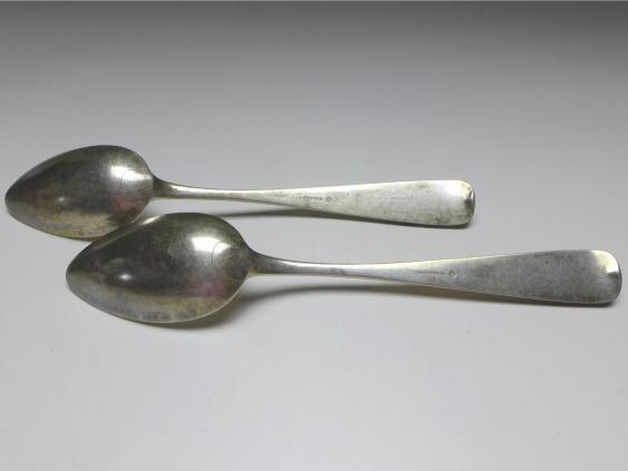 2x Suppenlöffel, Löffel, Silber, 19. Jh., C. Lankenbeck, L: 23,5 cm