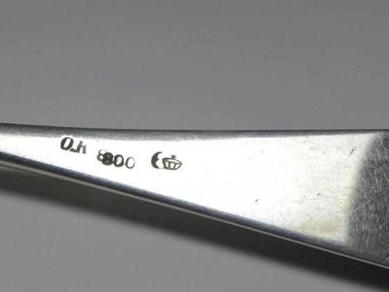6x Löffel, Kaffeelöffel, Teelöffel, 800er Silber, O. K., L: 15 cm
