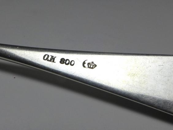 5x Löffel, Kaffeelöffel, Teelöffel, 800er Silber, O. K., L: 15 cm