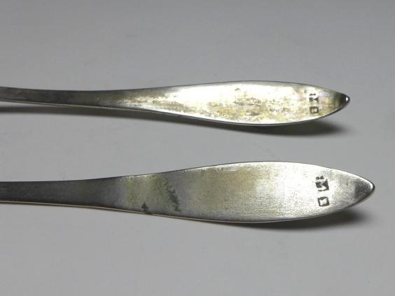2x Löffel, Kaffeelöffel, Teelöffel, Silber, TK 1842, L: 13,3 cm