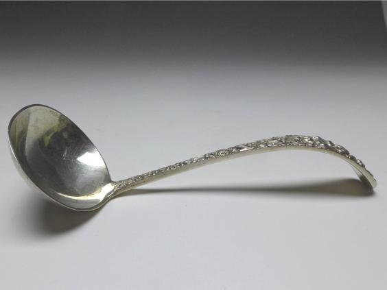 Kelle, Saucenkelle, Dekor Repoussé, 925er Sterling Silber, Stieff, USA, L: 16 cm