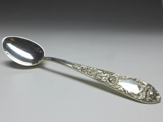 4x Teelöffel, Kaffeelöffel, Löffel, Dekor Rosen, 925er Sterling Silber, S. Kirk & Son, USA, L: 15 cm