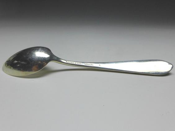 4x Teelöffel, Kaffeelöffel, Löffel, Dekor Rosen, 925er Sterling Silber, S. Kirk & Son, USA, L: 15 cm