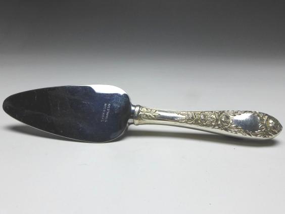 kleines Käsemesser, Messer, Dekor Rosen, 925er Sterling Silber, S. Kirk & Son, USA, L: 16,5 cm