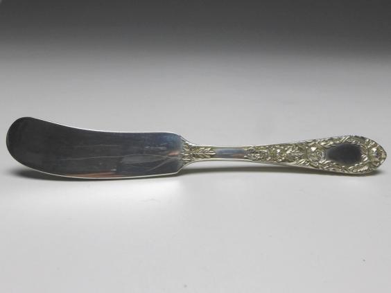 Buttermesser, Messer, Dekor Rosen, 925er Sterling Silber, S. Kirk & Son, USA, L: 13,5 cm