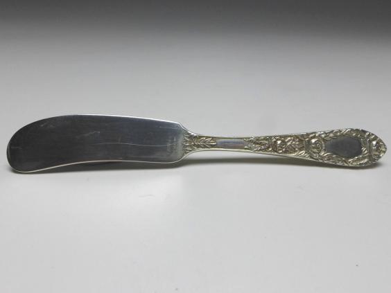 Buttermesser, Messer, Dekor Rosen, 925er Sterling Silber, S. Kirk & Son, USA, L: 13,5 cm
