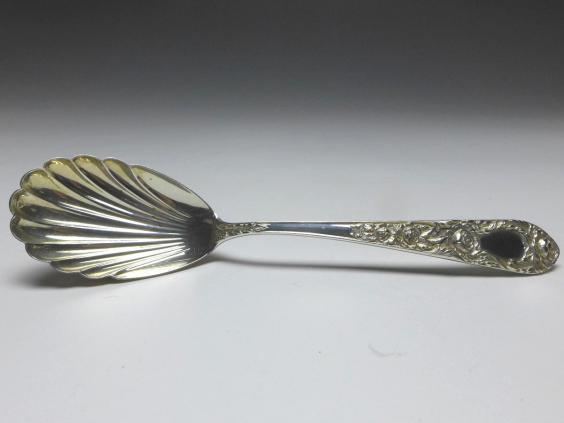Zuckerlöffel, Löffel, Dekor Rosen, 925er Sterling Silber, S. Kirk & Son, USA, L: 16 cm