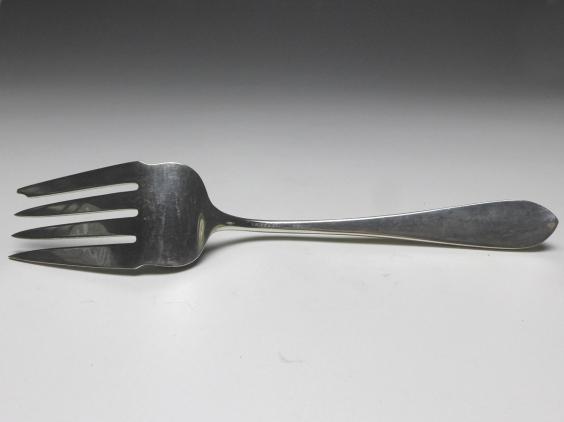 Vorlegegabel, Gabel, Dekor Rosen, 925er Sterling Silber, S. Kirk & Son, USA, L: 22 cm