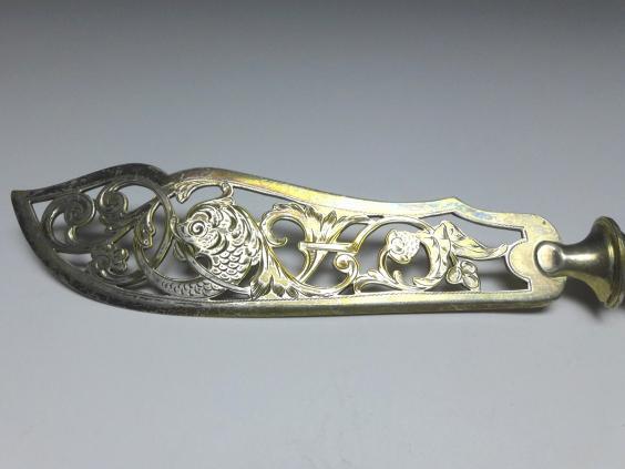 Tranchierbesteck 2-teilig, 800er Silber, Wilhelm Binder, Schwäbisch Gmünd, L: 29,5 | 25,5 cm