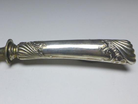Tranchierbesteck 2-teilig, 800er Silber, Wilhelm Binder, Schwäbisch Gmünd, L: 29,5 | 25,5 cm