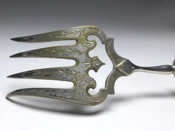 Tranchierbesteck 2-teilig, 800er Silber, Wilhelm Binder, Schwäbisch Gmünd, L: 29,5 | 25,5 cm