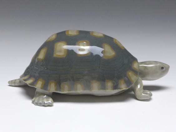 Figur Schildkröte, Royal Copenhagen, um 1923-34, Modell 552, L: 15 cm