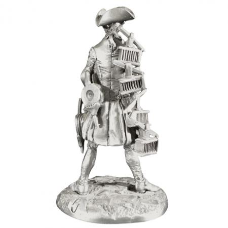 Zinnfigur Der Mausefallenhändler - Mausefallen, Blasbälge, H: 10,5 cm