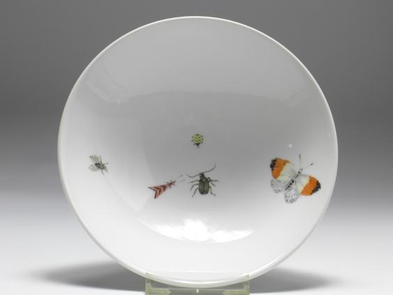 Schale, Meissen, Insekten und Schmetterlinge, D: 17 cm