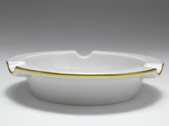 Ascher, Meissen, Blumenbukett mit Rose, Aquatinta schieferblau, D: 12 cm