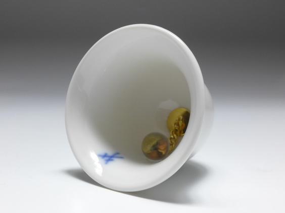 Miniatur-Glocke gestreute Blümchen, Meissen, H: 5 cm