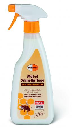 Renuwell Möbel-Schnellpflege mit Bienenwachs, 500 ml (19,80 EUR/L)