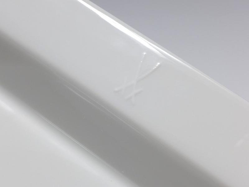 Vide-poche, Meissen, erhabenes Schwert, weiß, 21 x 19 cm