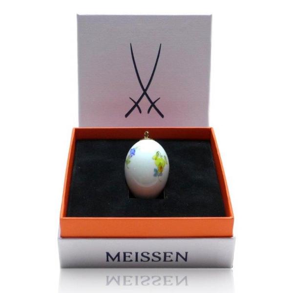 Miniatur-Ei, Meissen, Gestreute Blümchen, H: 5 cm