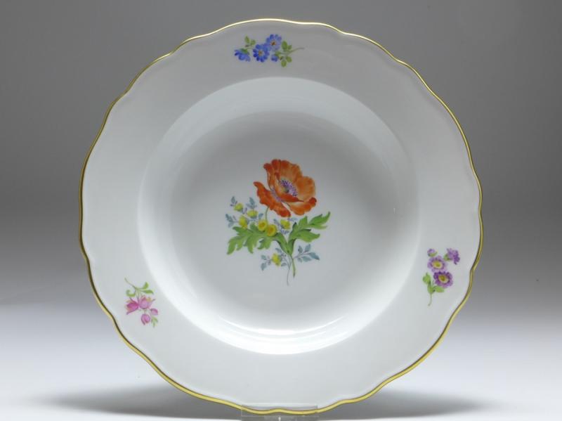 Suppenteller, Meissen, Blume 2 - Mohnblume, D: 22 cm