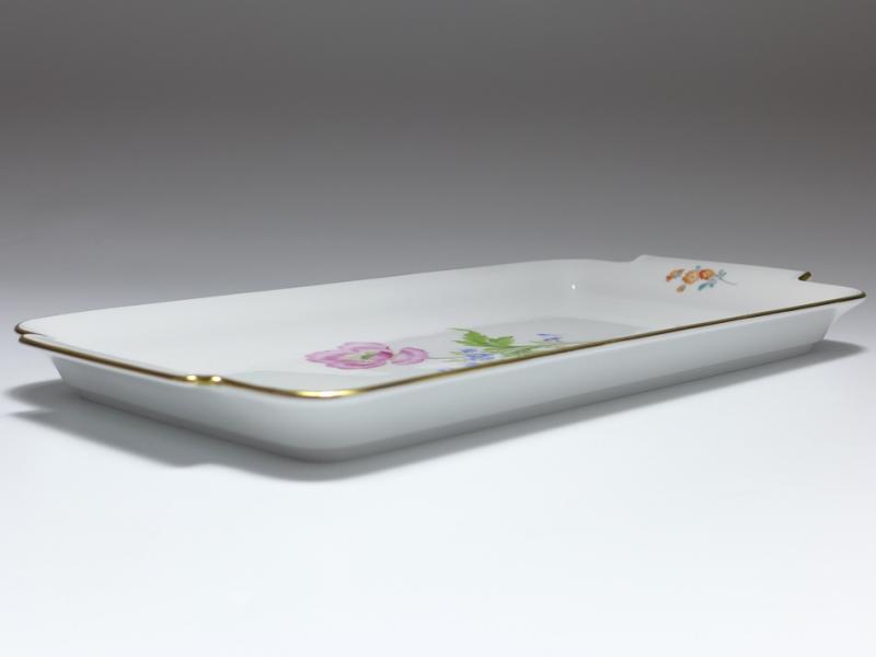 Königskuchenplatte, Meissen, Blumenmalerei Blume 2, L: 29 cm