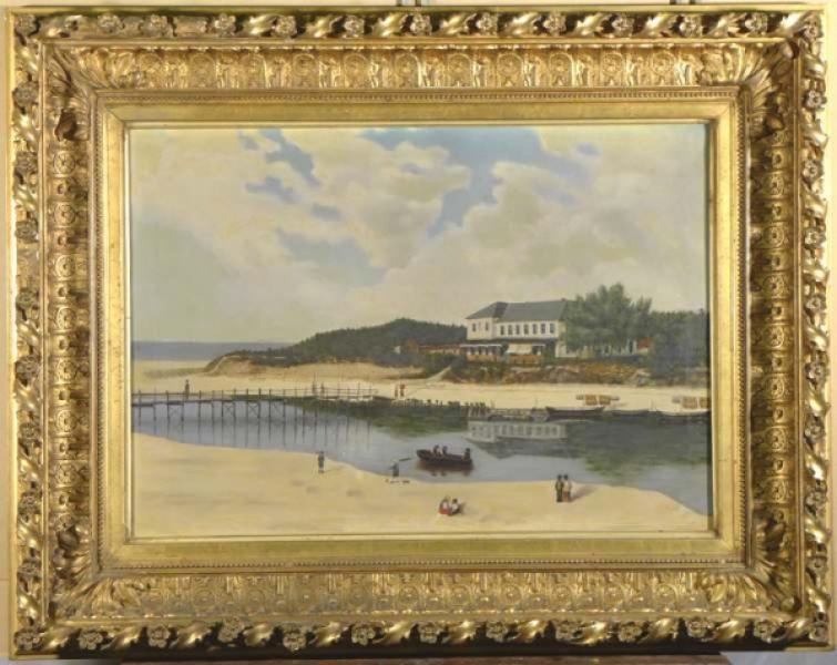 Heidemann, F.: Gemälde Ostseebad Deep, Öl/Leinwand, 60x80 cm