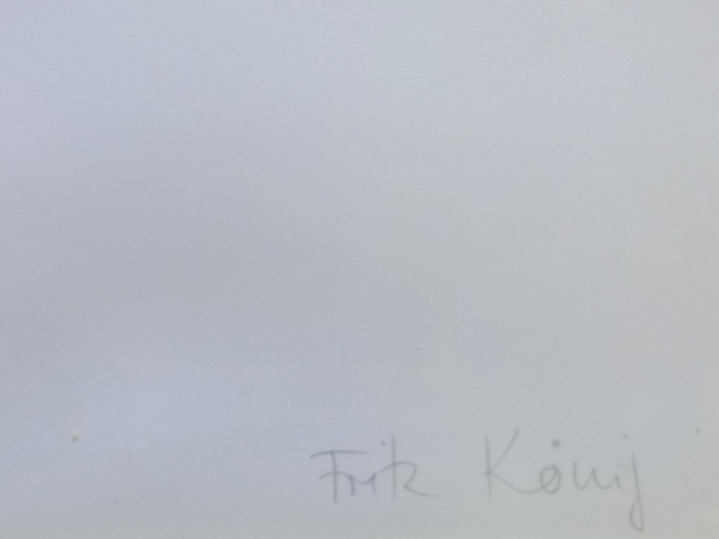 Serigraphie: König, Fritz, Das Doppelkopf-Streichholz, numeriert 44/150, 50 x 50 cm