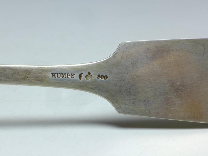 6x Löffel, Kumpe, Kassel, 19. Jh., Königsspaten, 800er Silber, 272 g