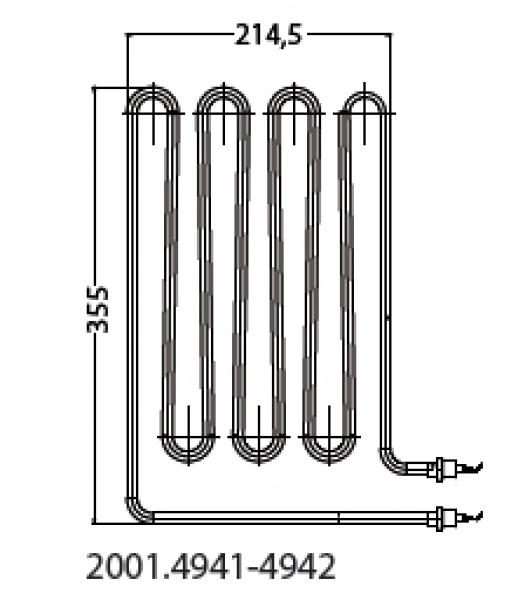 Heizstab für EOS Saunaofen Bi-O Filius, 1500 W - 2500 W (für 4,5-7,5 kW)