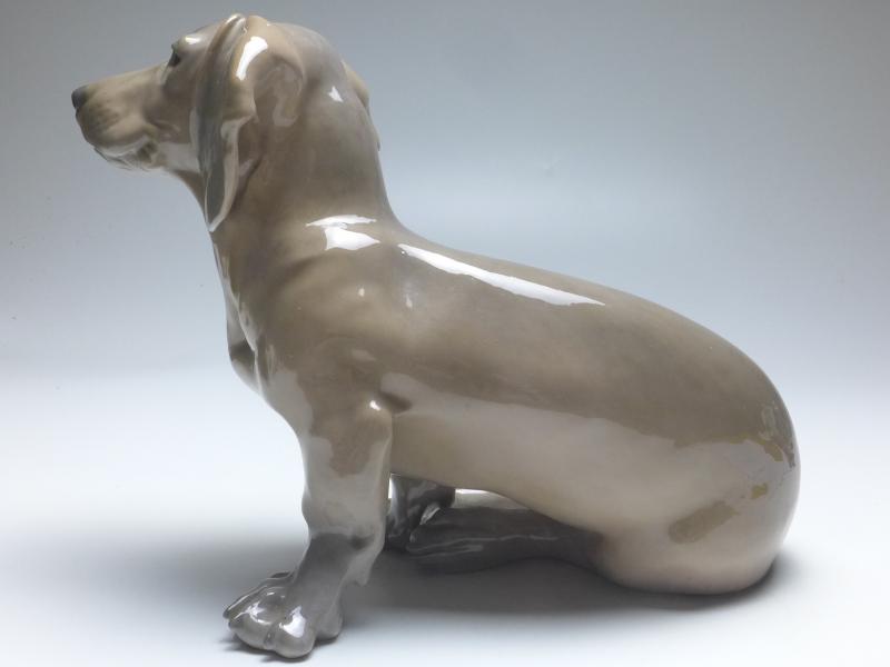 große Figur Hund Dachshund, Royal Copenhagen, um 1900, Modell 850, B: 30 cm