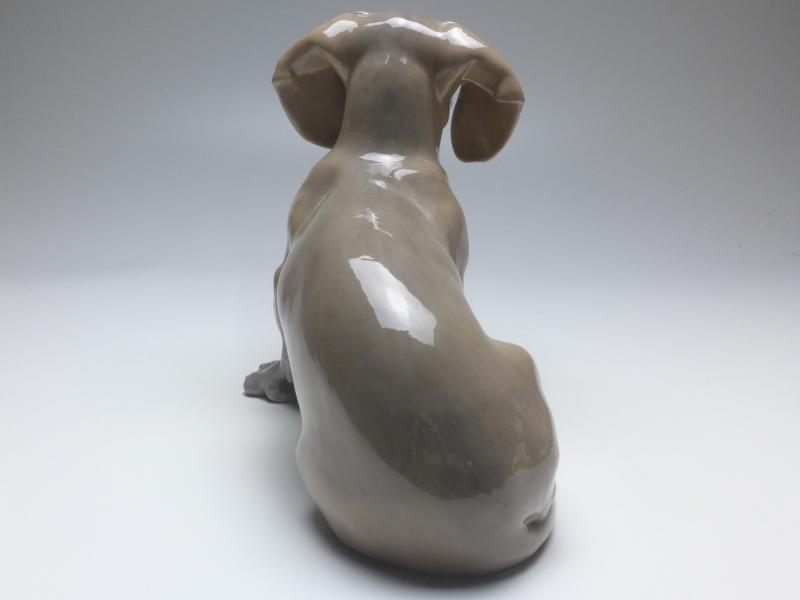große Figur Hund Dachshund, Royal Copenhagen, um 1900, Modell 850, B: 30 cm