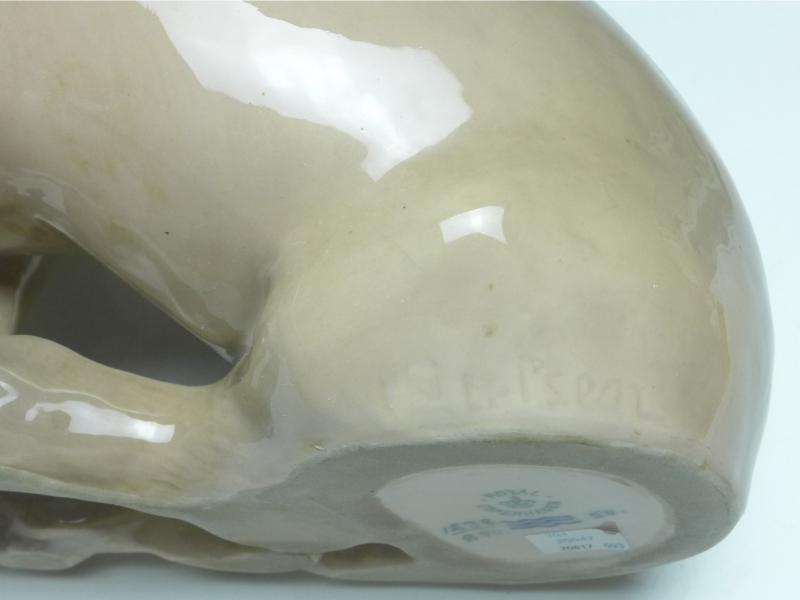 große Figur Hund Dachshund, Royal Copenhagen, um 1900, Modell 850, B: 30 cm