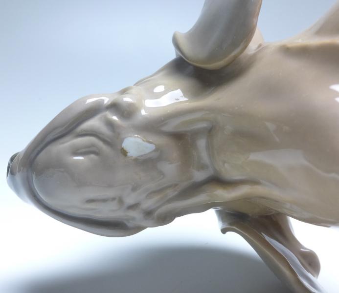 große Figur Hund Dachshund, Royal Copenhagen, um 1900, Modell 850, B: 30 cm