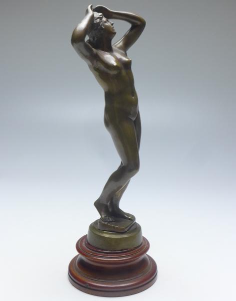 Bronzeskulptur Klagende Venus, Bronzefigur, H: 25,5 cm