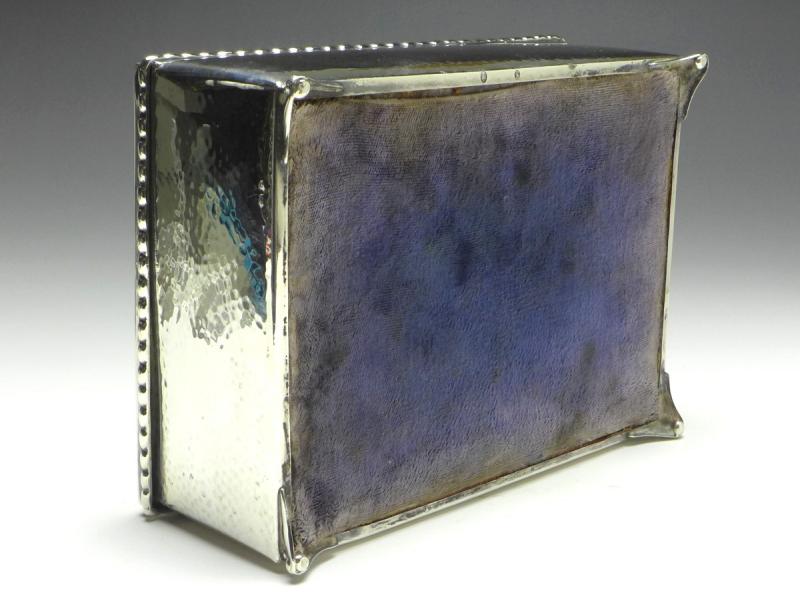 große Schatulle, Deckeldose, Dose auf 4 Füßchen, Silber, Dänemark, 18x13,5x7,5 cm