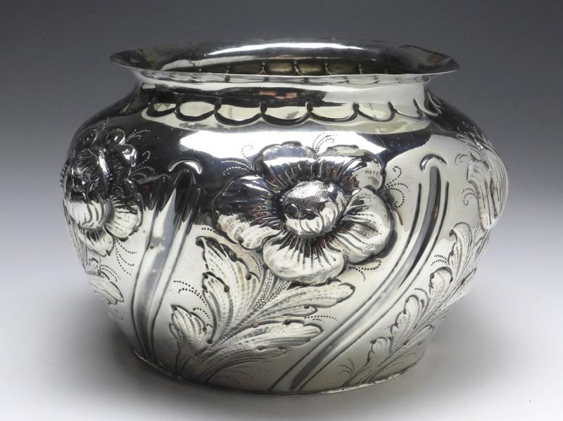 Vase, Blumenvase, 925er Sterling Silber, London, 1890, SB, D: 17 cm, 445 g