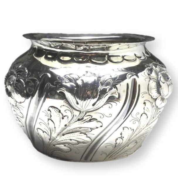 Vase, Blumenvase, 925er Sterling Silber, London, 1890, SB, D: 17 cm, 445 g