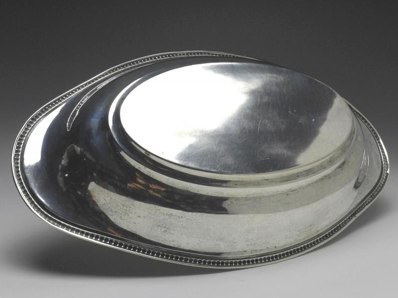 ovale Schale, Wilkens, Bremen, 800er Silber, 5,5 x 33 x 20,5 cm, 254 g