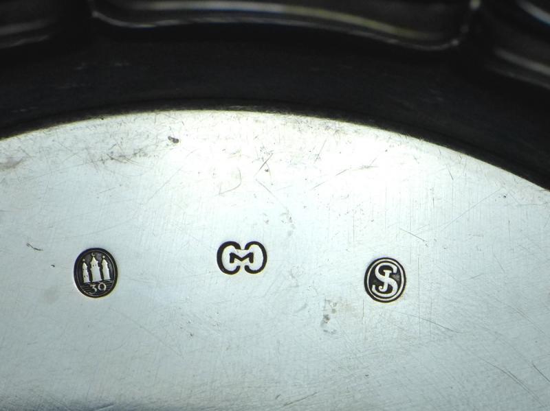 runde Schale, Gebäckschale, Dänemark, 1930, 830er Silber, D: 20,5 cm, 179 g