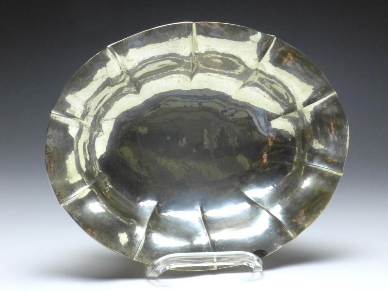 ovale Schale, Brotschale, 800er Silber, 26 x 21 cm, 329 g